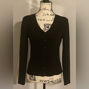 Cyrus Finely Ribbed Knit Button Front Cardigan Sweater